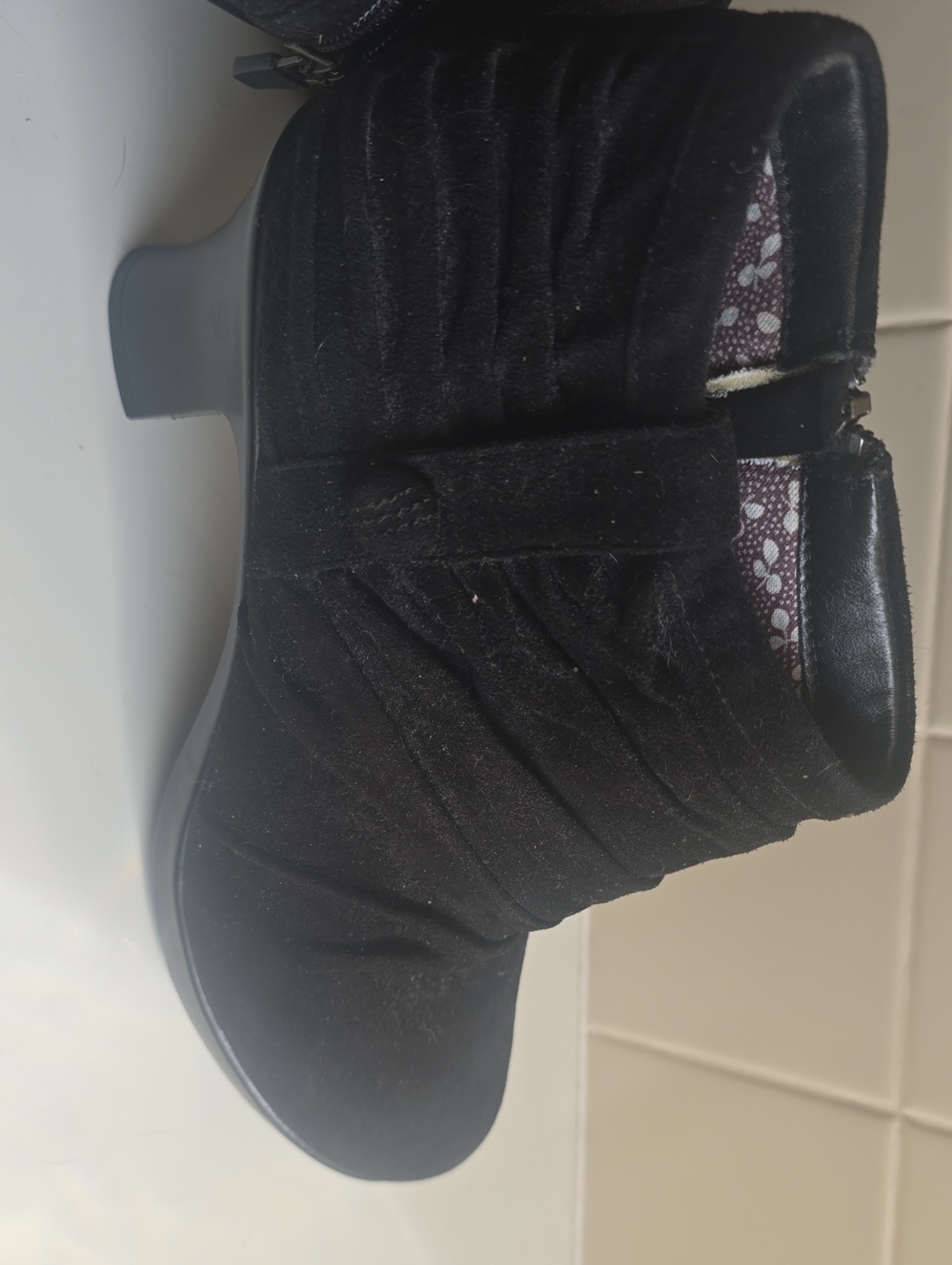 Dansko Black Suede-Look Ankle Booties - NEVER WORN OUTSIDE.